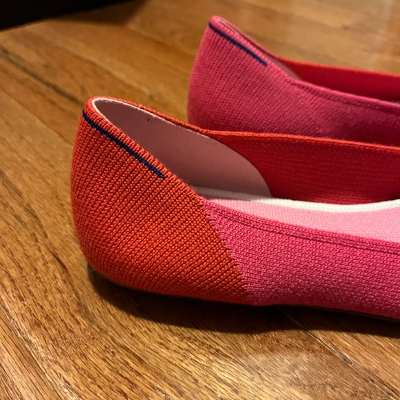 NWT Rothy’s x Marta Ferri Merino Square Flats Flame Azalea 9.5 - Picture 3 of 5
